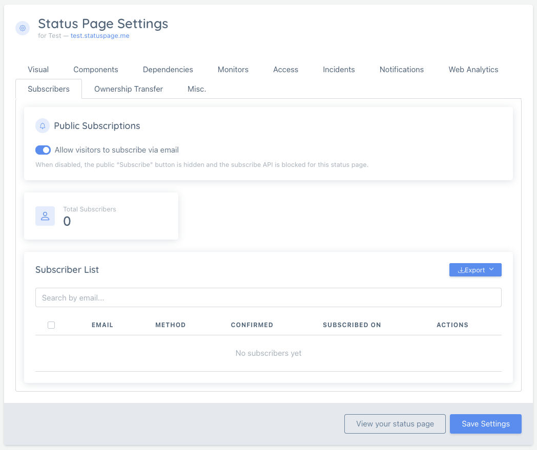 Subscriber management